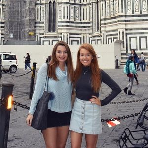 Button Front Denim Skirt